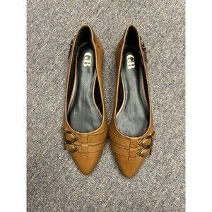 Gianni Bini Tan Leather Pointed Toe Flats Size 9